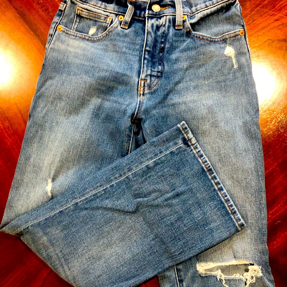 lucky brand high rise crop mini‎ boot jeans size 2- b6